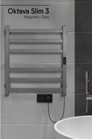 Полотенцесушитель Indigo Oktava Slim 3 LСLOKS3E60-50MGRt 53х60 электрический серый