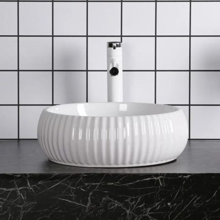 Раковина из сантехнического фарфора Cerutti SPA CR0007 40х40 накладная цвет белый без отверстий под смеситель