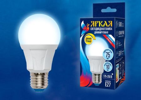 Лампа светодиодная диммируемая Uniel LED-JCDR 6W/WW/GU5.3/FR/DIM PLP01WH картон