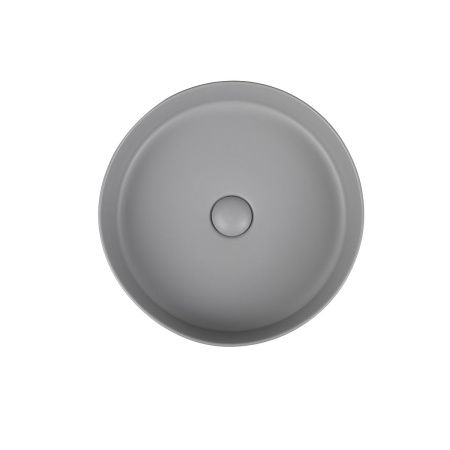 Раковина из сантехнического фарфора Vincea VBS-216MG 40х40 накладная цвет серый без отверстий под смеситель