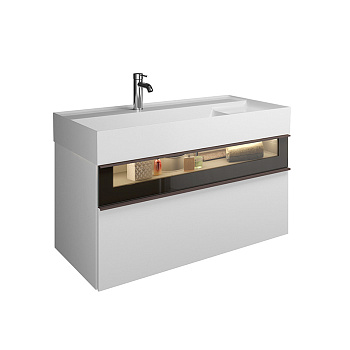 Тумба с раковиной Burgbad Yumo SFMX102 F3193C0001*1 101х47х48 подвесная цвет белый глянцевый