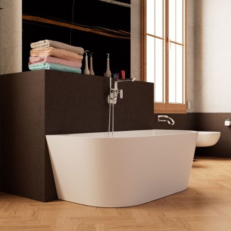 Ванна акриловая Frank 12530 170х80 пристенная овальная с ножками