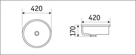 Раковина из санфаянса CeramaLux 540P 42х42 встраиваемая цвет белый