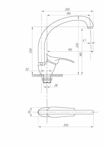 Смеситель для кухни FAUZT FZs-863-115 на мойку хром - фото 4