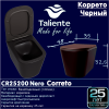 Унитаз подвесной Taliente Correto CR25200 Nero черный с сиденьем микролифт безободковый душевой смыв