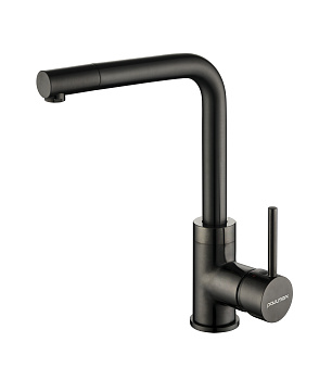 Смеситель для кухни Paulmark HONNER Ho212018-GM на раковину воронёная сталь без термостата