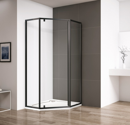 Душевой уголок Cezares ECO ECO-O-P-1-90-C-NERO 90х90 стекло прозрачное 6 мм