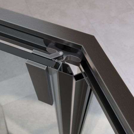 Душевой уголок Cezares RELAX 304 RELAX-304-P-1-100-C-GM 100х100 стекло прозрачное профиль оружейная сталь без поддона