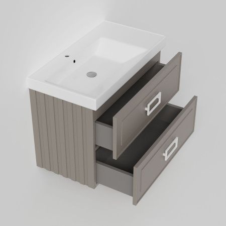 Тумба с раковиной La Fenice Cubo TWIN NFNC-01-CUB-C-90-2-2-90-2L 90х50 подвесная цвет бежевый