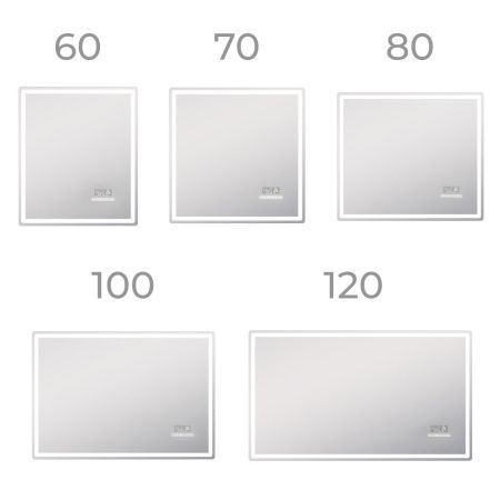 Зеркало с подсветкой Vigo Geometry Media Voice 44 60х70