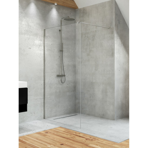 Душевая перегородка New Trendy VELIO D-0134B 90х200 стекло прозрачное профиль хром глянцевый - фото 2