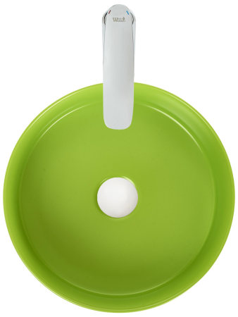 Раковина из сантехнического фаянса WeltWasser WW SK 10000004517 40 см накладная цвет зеленый без отверстий под смеситель