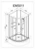 Душевая кабина AvaCan EM5011NGM 110х110 четверть круга без крыши ориентация универсальная