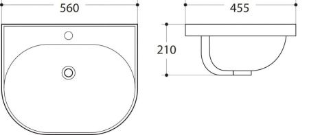 Раковина керамическая Art&Max AM-78364 60х20 накладная цвет белый