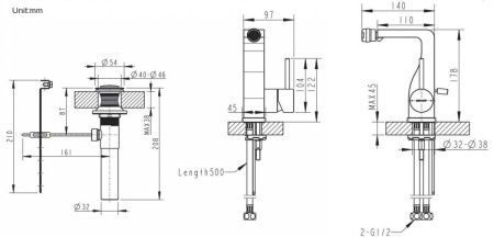 Смеситель Bravat Arc F36061K-ENG на биде черный