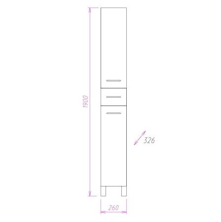 Шкаф-пенал Onika Модерн 402605 30х190 напольный цвет белый