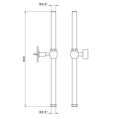 Удлинитель для душевой стойки Nicolazzi Doccia 5606EXTCR