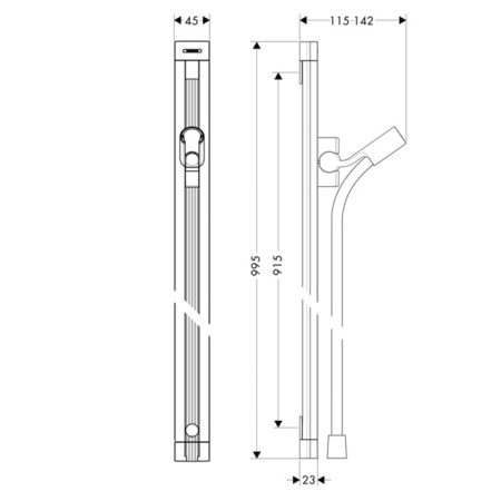 Душевой гарнитур Hansgrohe Raindance 27636000 настенный хром