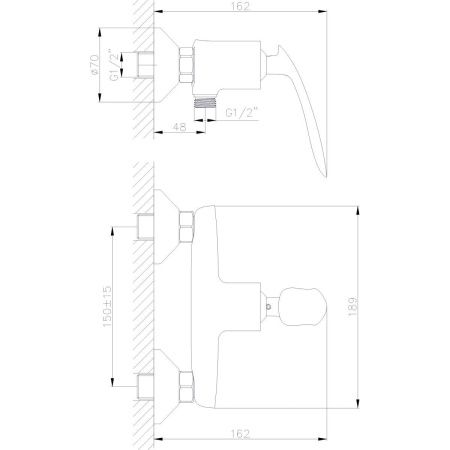 Смеситель для ванны Rush Island IS6535-63 настенный хром