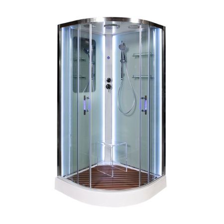 Душевая кабина AvaCan A01LEDKN 100х100 четверть круга с крышей ориентация универсальная