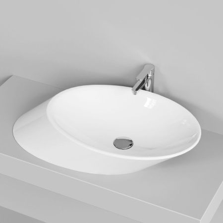 Раковина из сантехнического фарфора Ambassador Ritz 236T20002 70х40 накладная цвет белый без отверстий под смеситель