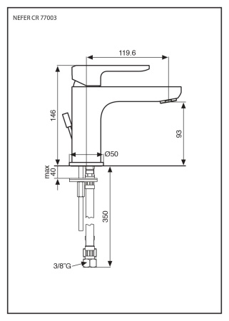 Смеситель Emmevi Nefer 77003/CR на раковину хром