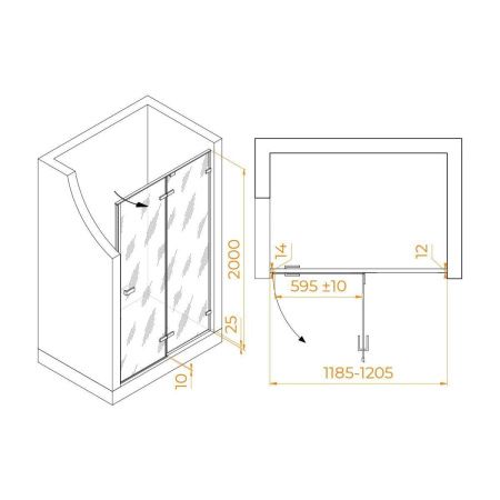 Душевая дверь RGW Stilvoll 353200412-110 120х200 стекло прозрачное профиль сатин