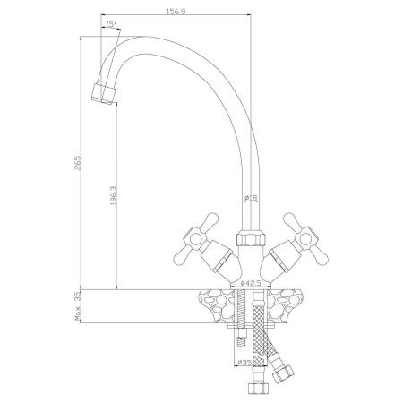 Смеситель для кухни Rossinka Y Y02-71 на мойку хром