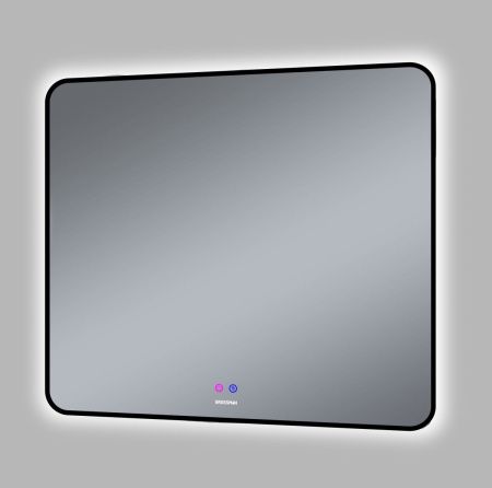 Зеркало с подсветкой и антизапотевателем Grossman ELEGANS-норма BLACK 1790802 90х80 подвесное