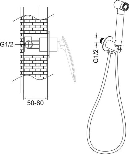 Гигиенический душ со смесителем Rose R1105 хром - фото 3