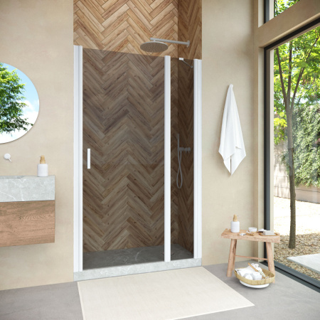 Душевая дверь Vegas-Glass EP-F-1 NOVO EP-F-1 NOVO h2000 100 01 07 R 100х200 стекло тонированное профиль белый