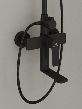 Душевая стойка Agger Brilliant A0393344 настенная цвет черный