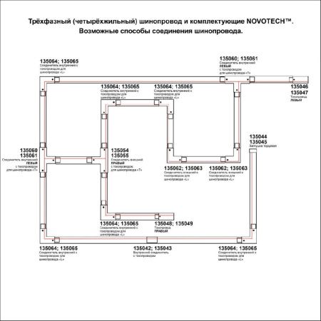 Шинопровод трехфазный Novotech Port (Порт) 135238