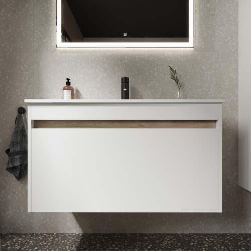 Тумба под раковину Sancos Smart SM90W 89х45х50 настенная - фото 4