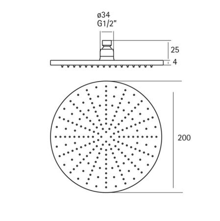 Верхний душ Cisal Xion DS016430D1 нержавеющая сталь