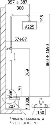 Душевая стойка Paffoni Birillo ZCOL721LIQCR настенная цвет хром - фото 2