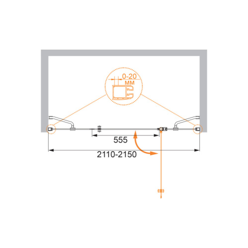 Душевая дверь Cezares ELENA ELENA-W-B-13-100+60/60-C-Cr 215х195 стекло прозрачное профиль хром глянцевый - фото 5