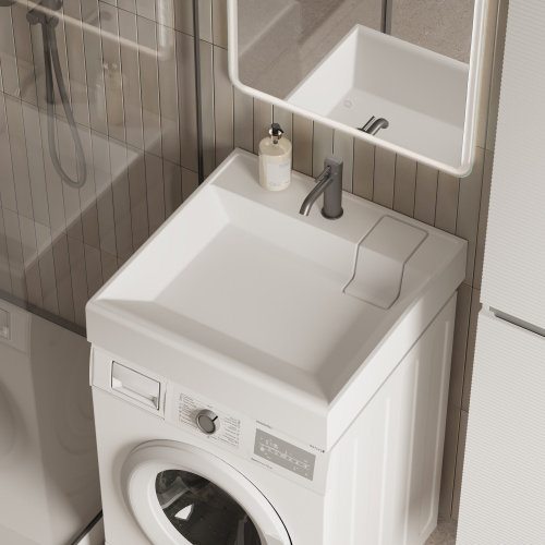 Раковина из искусственного мрамора Ceramica Nova QUATTRO CN0101 60х60 накладная цвет белый - фото 4