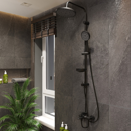 Смеситель для ванны Bond Cube B03-3188 настенный черный матовый