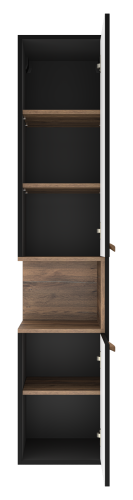 Шкаф-пенал Brevita Bergen BER-05035-02-19-ПоП 35х33х165 подвесной цвет черный/коричневый - фото 3