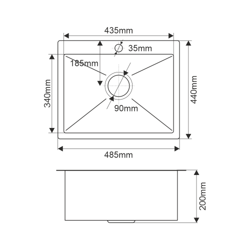 Кухонная мойка Melana ProfLine MLN-R48544H 48,5x44 цвет сатин - фото 4