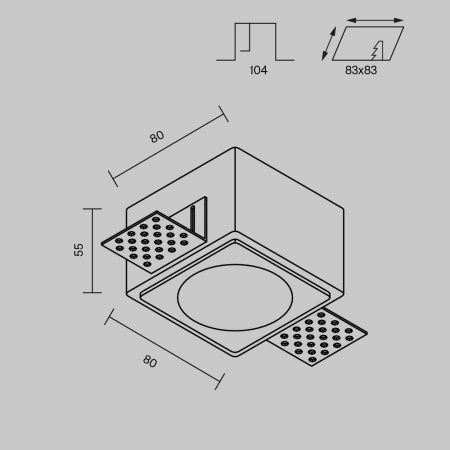 Светильник встраиваемый Maytoni Technical Gyps Modern DL123-GU10-01-W