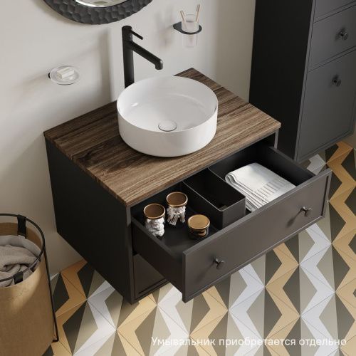 Тумба под раковину IDDIS Torr TOR70DMi95K 70х51х50 подвесная цвет темно-серый - фото 4