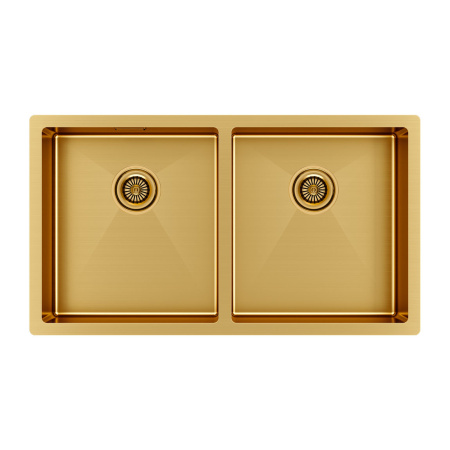 Кухонная мойка Paulmark GERBERG 78/2 UNI PM237844-BG 35х39 цвет брашированное золото поверхность матовая