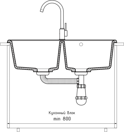 Кухонная мойка Granfest Quarz 15 белый 74х48 цвет белый поверхность матовая
