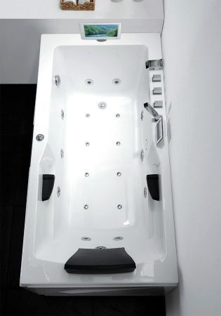 Ванна акриловая гидромассажная Gemy G9066 II O L 170х85 пристенная прямоугольная с каркасом