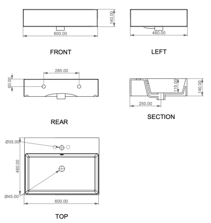 Раковина керамическая GSG Ceramic Design Zenith ZELAVBW60000 60х50 накладная цвет белый 1 отверстие под смеситель
