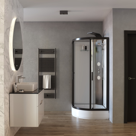 Душевая кабина Taliente TA-100CB 100х100 четверть круга без крыши ориентация универсальная