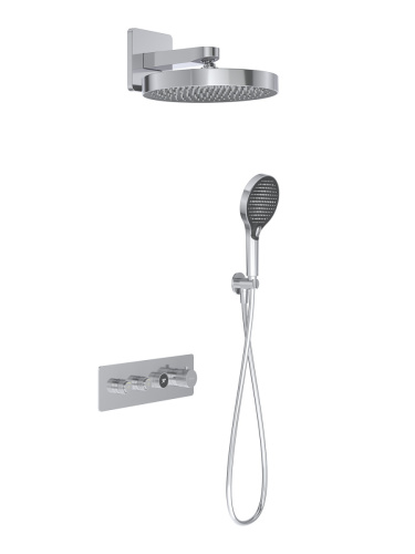 Душевая система Cezares RAIN RAIN2-SET-T-01 встраиваемая в стену цвет хром с термостатом - фото 2