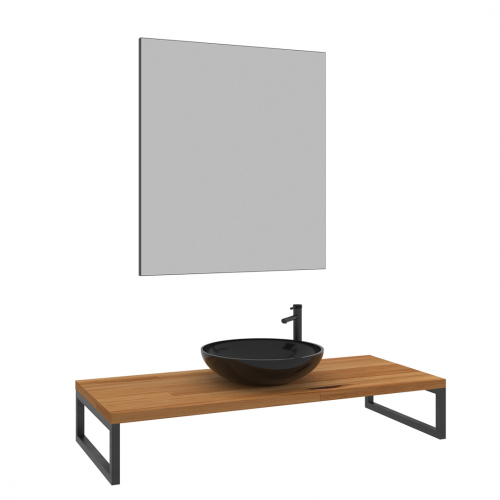 Консоль под раковину Orka Kestel 3001043 120х50х21 подвесная цвет коричневый/черный - фото 2 Консоль под раковину Orka Kestel 3001043 120х50х21 подвесная цвет коричневый/черный - фото 2